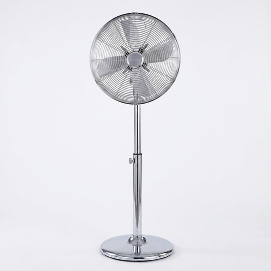 18” Metal Floor Standing Fan Chrome Colour Next working day Delivery
