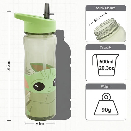 STAR WARS GROGU THE CHILD DRINKS BOTTLE FLIP LID & STRAW 600ML