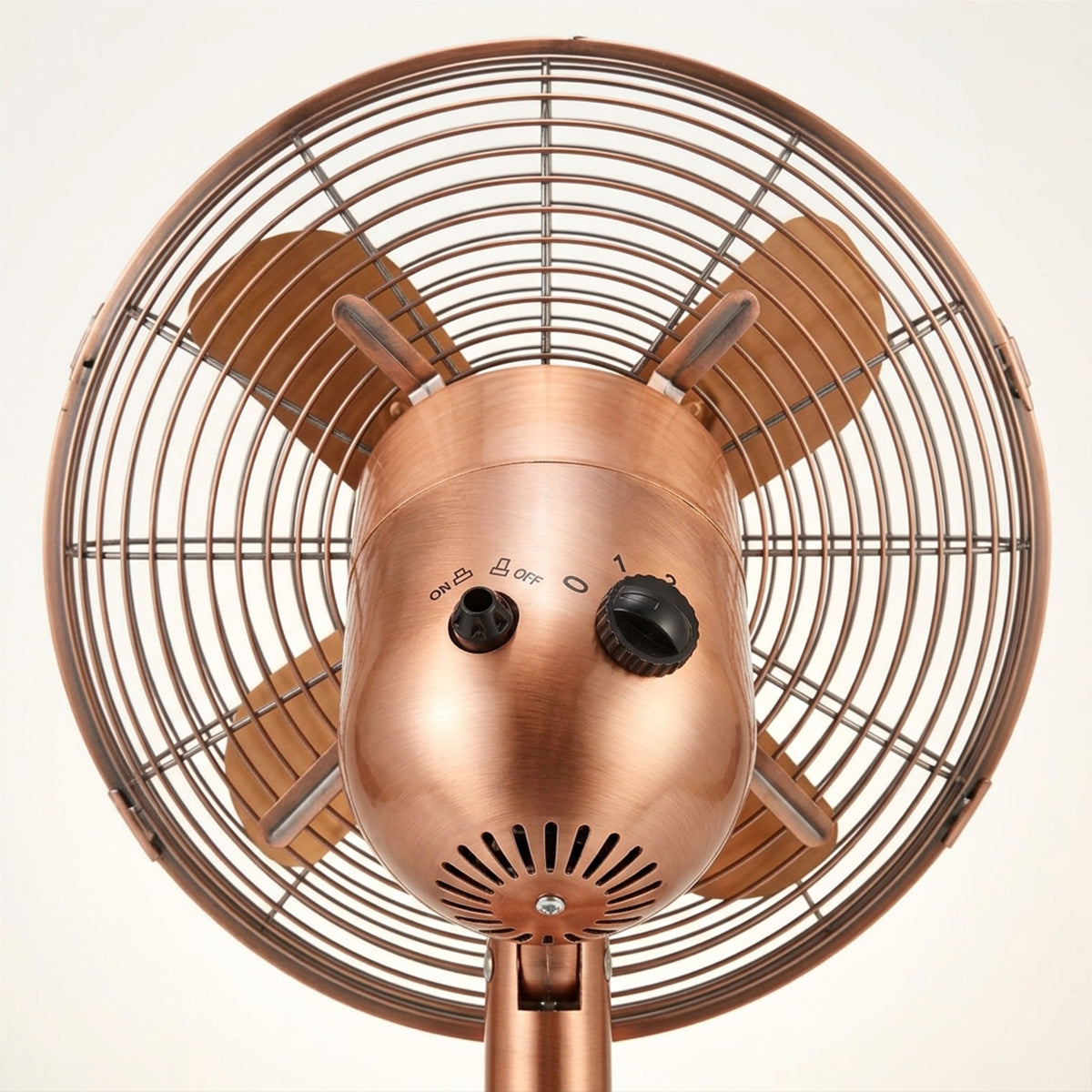 Standing Floor Fan Copper Metal Oscillation Electric 3-Speed 18 Inch No Sound.