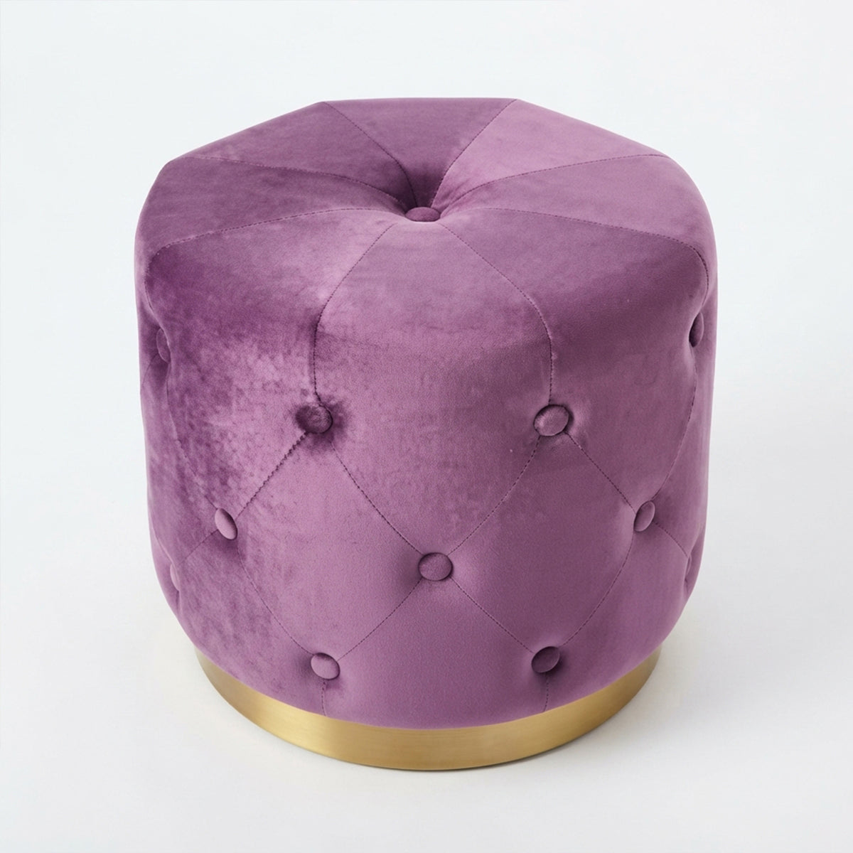 Beliani Pouffe CARROLLTON Velvet Purple Cushion Stool