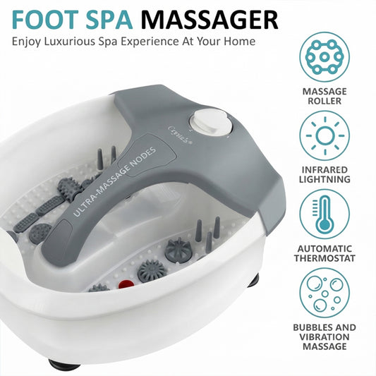 DENNY Foot Spa & Massager Pedicure Bath with Electric Temp Controller Heater,