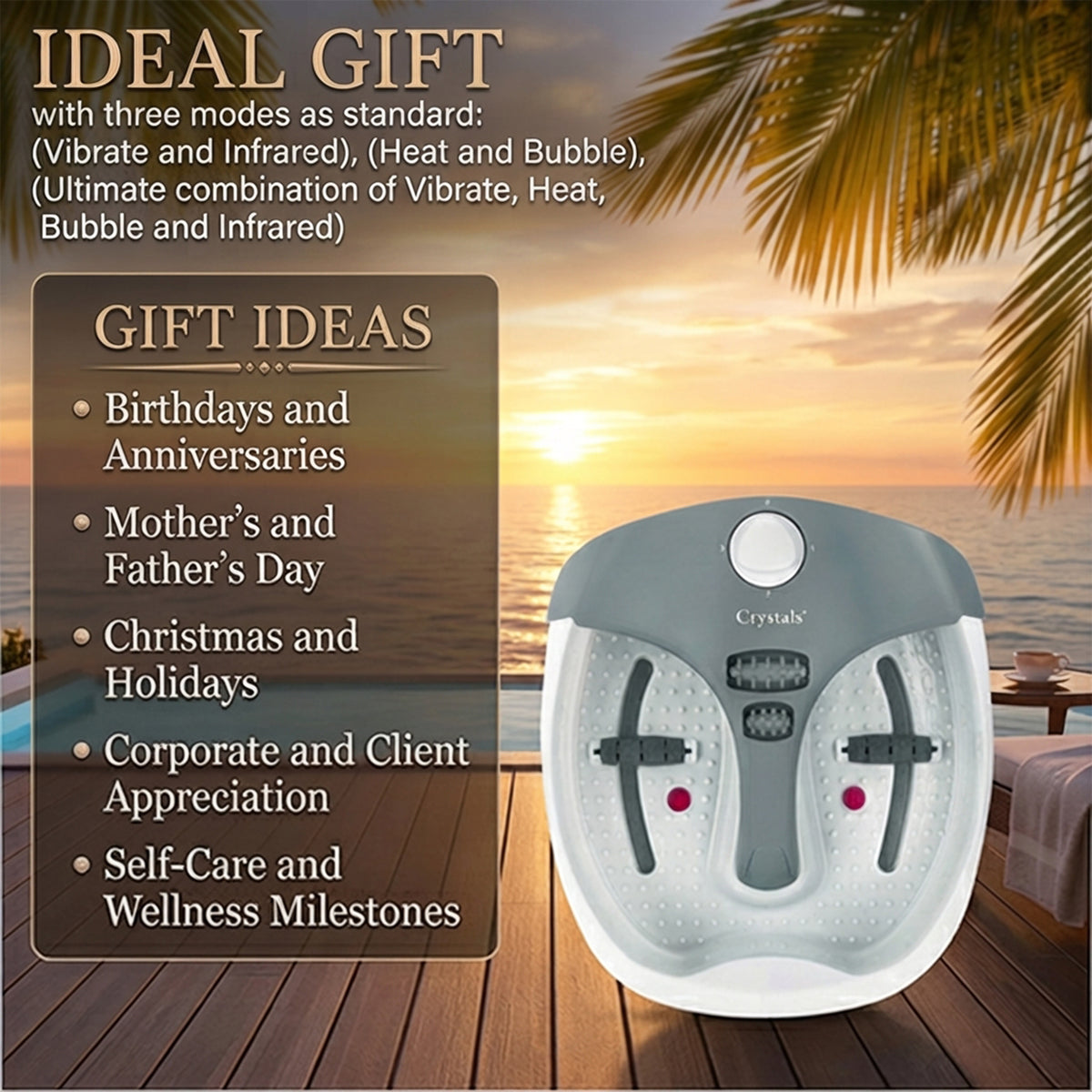 DENNY Foot Spa & Massager Pedicure Bath with Electric Temp Controller Heater,
