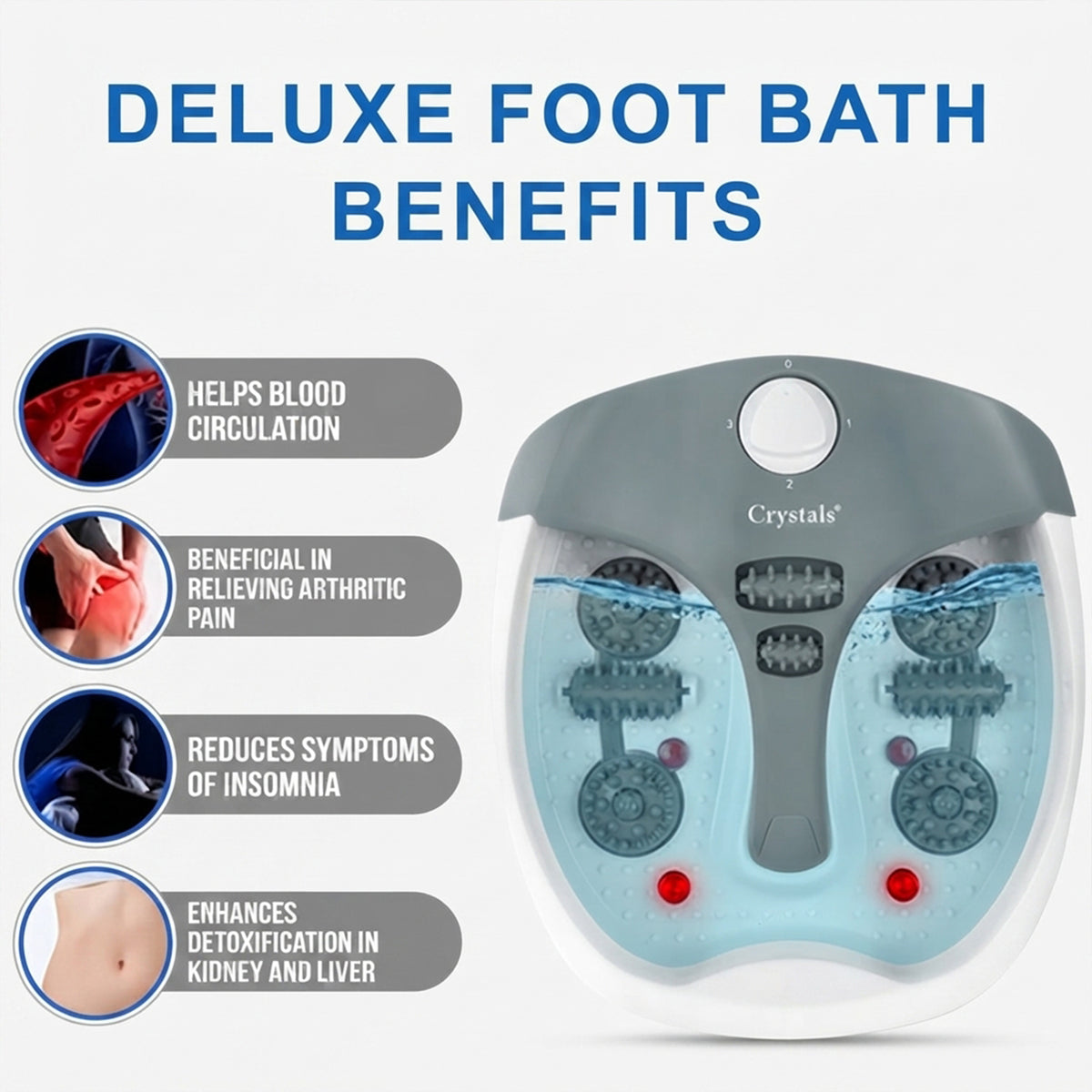 DENNY Foot Spa & Massager Pedicure Bath with Electric Temp Controller Heater,