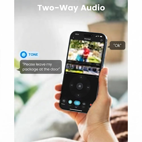 Doorbell Wi-fi & Video Homebase, 2K QHD, Works With Alexa & Google
