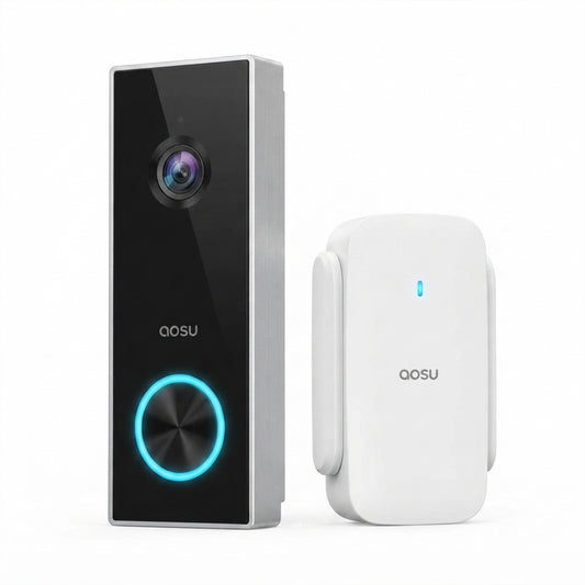 Aosu Video Doorbell Pro And Wi-fi Homebase, 2K QHD, Works With Alexa & Google