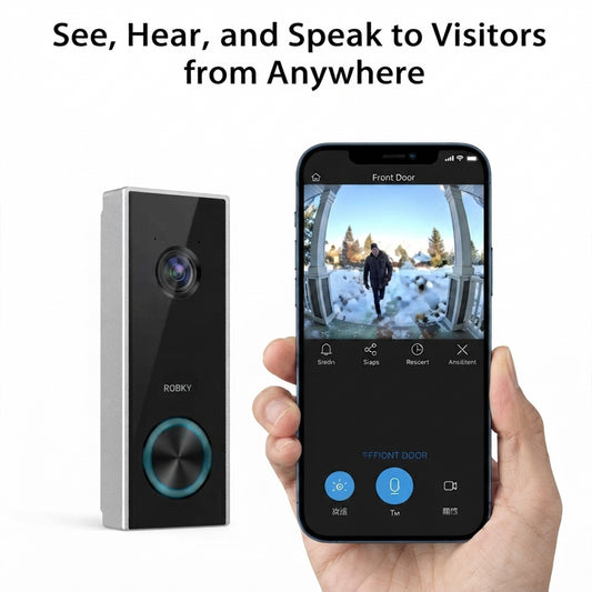 Doorbell Wi-fi & Video Homebase, 2K QHD, Works With Alexa & Google