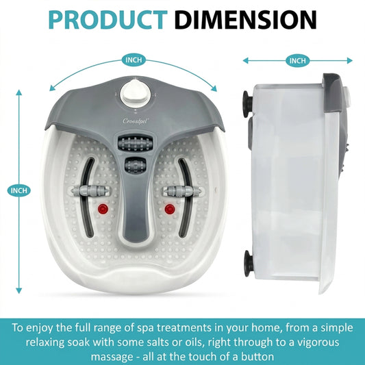 Foot Spa Pedicure Electric Vibrating Wet Warm Bath with Infrared Massage Roller