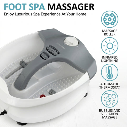 Foot Spa Pedicure Electric Vibrating Wet Warm Bath with Infrared Massage Roller