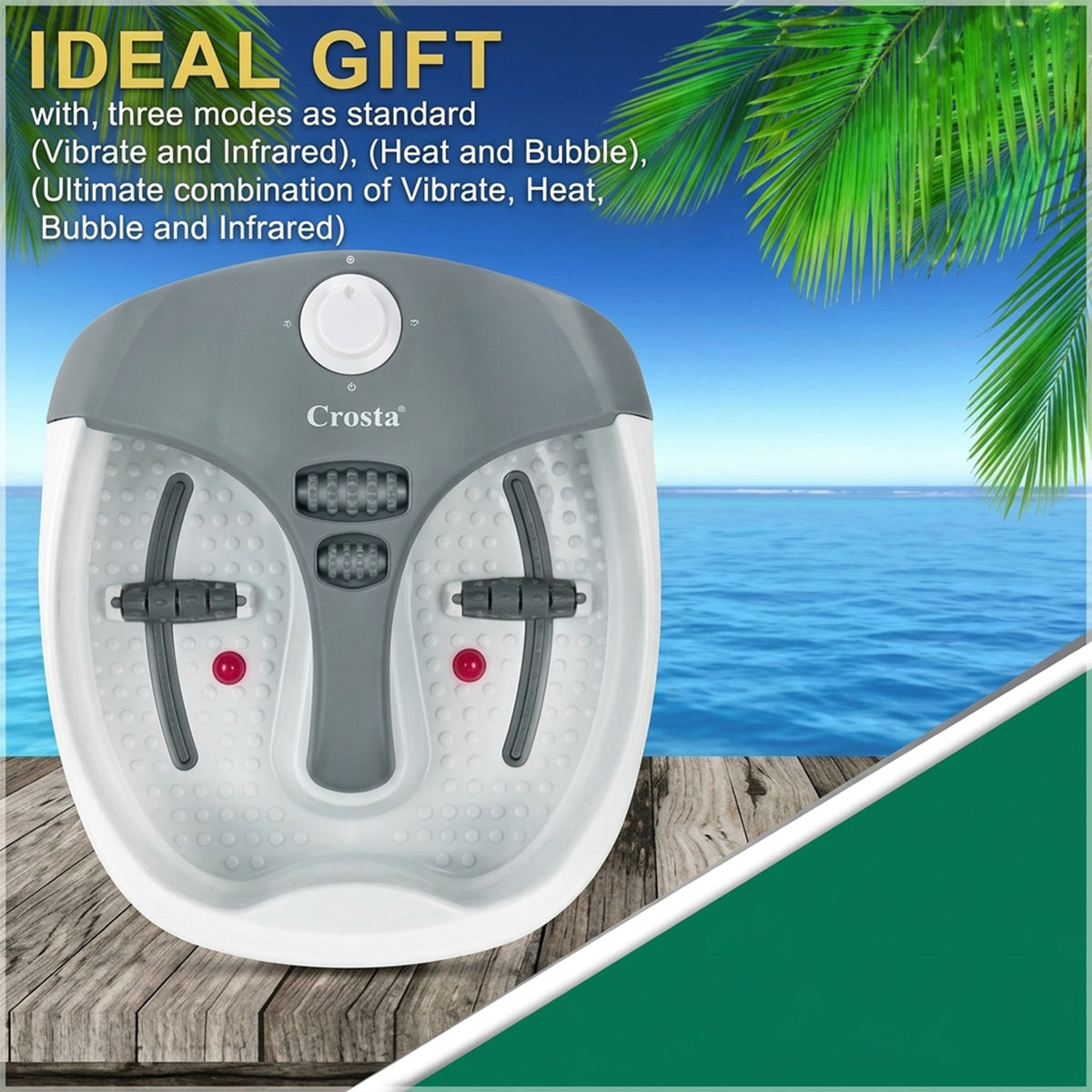 Foot Spa Pedicure Electric Vibrating Wet Warm Bath with Infrared Massage Roller