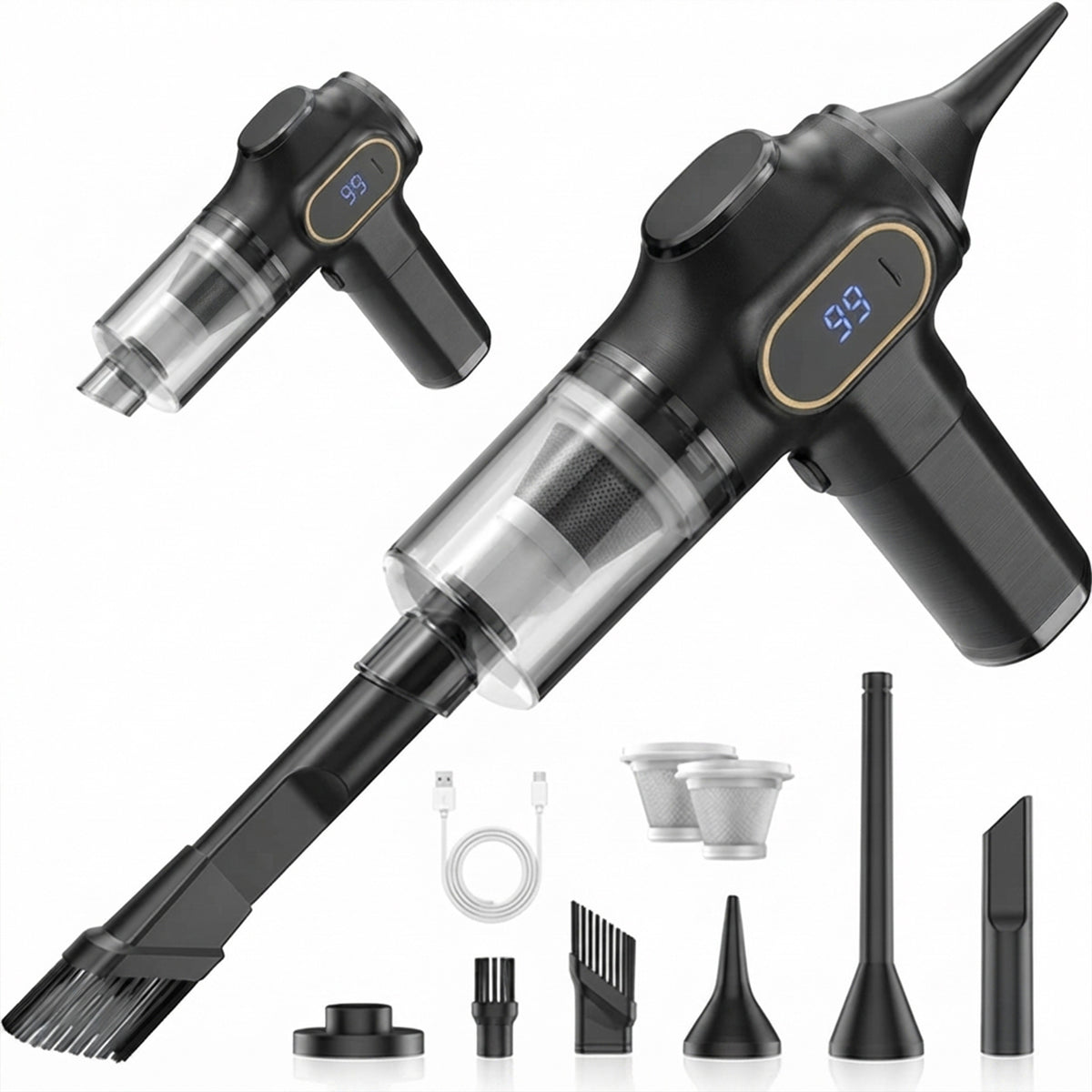 Hand held rechargeable vacuum cleaner