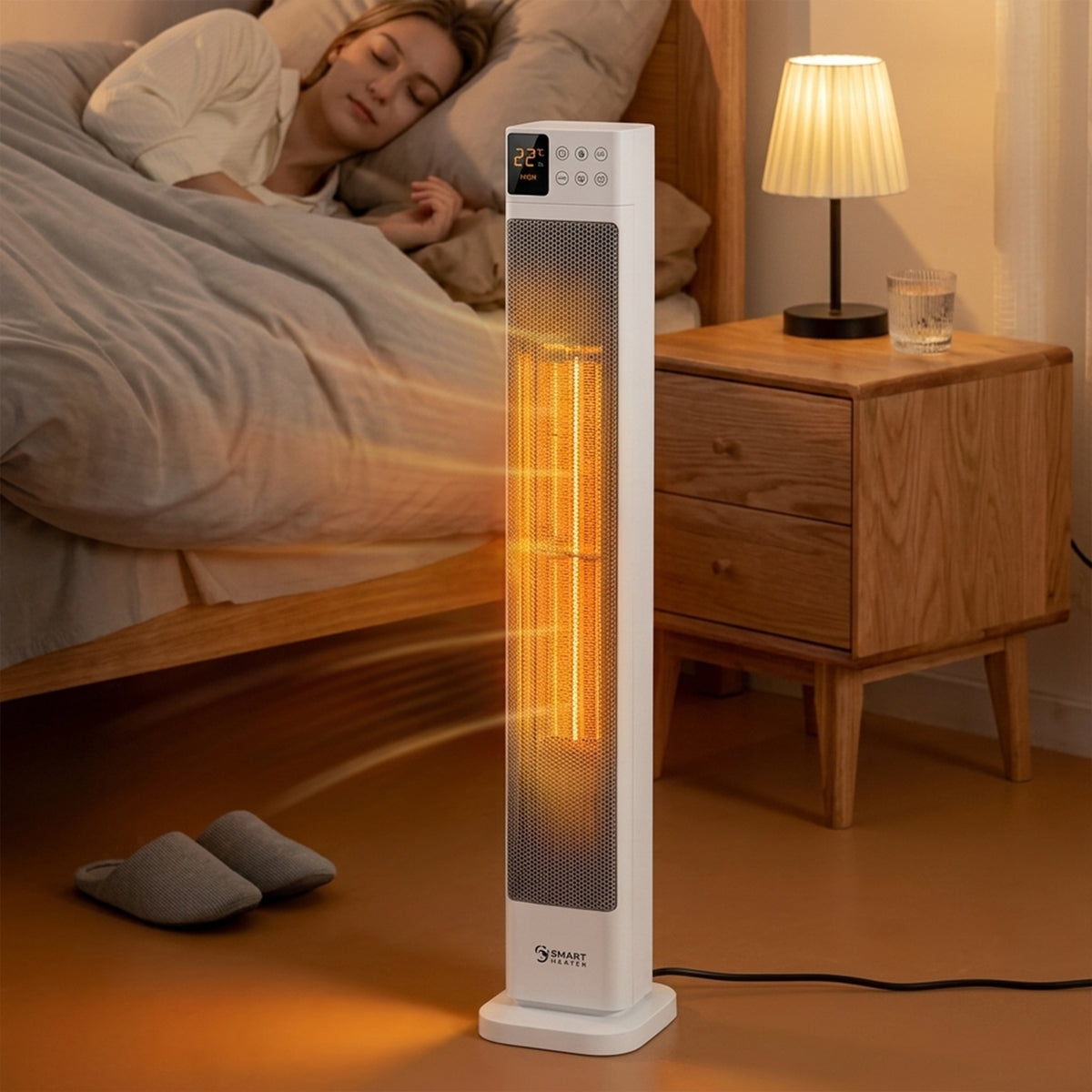 Midea 2000W Ceramic Space Heater 30" Tower Remote Thermostat Timer UK Plug