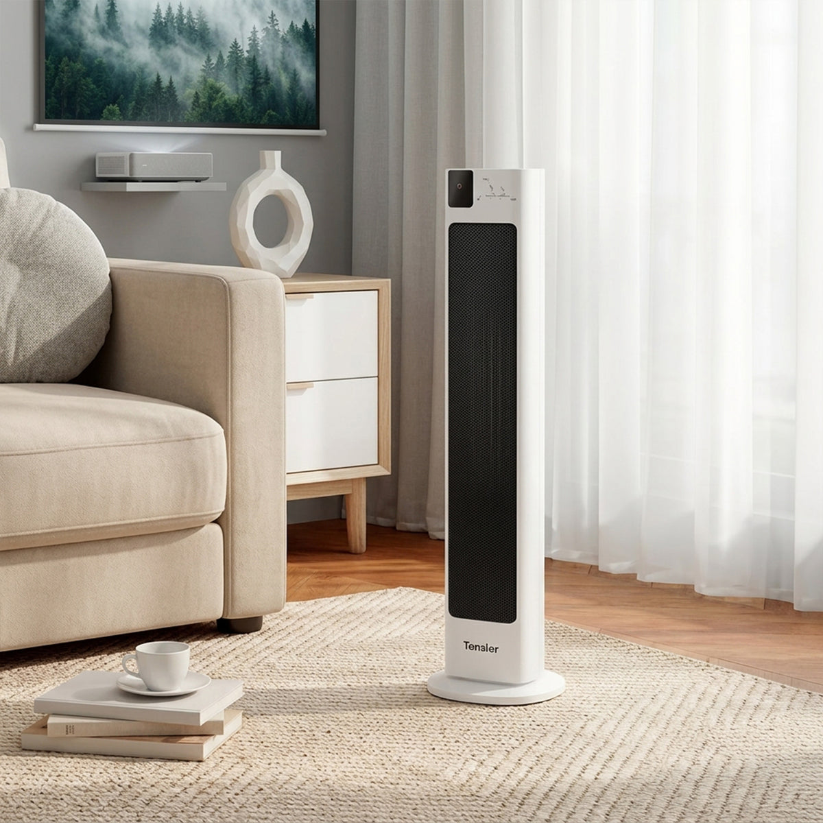 Midea 2000W Ceramic Space Heater 30" Tower Remote Thermostat Timer UK Plug