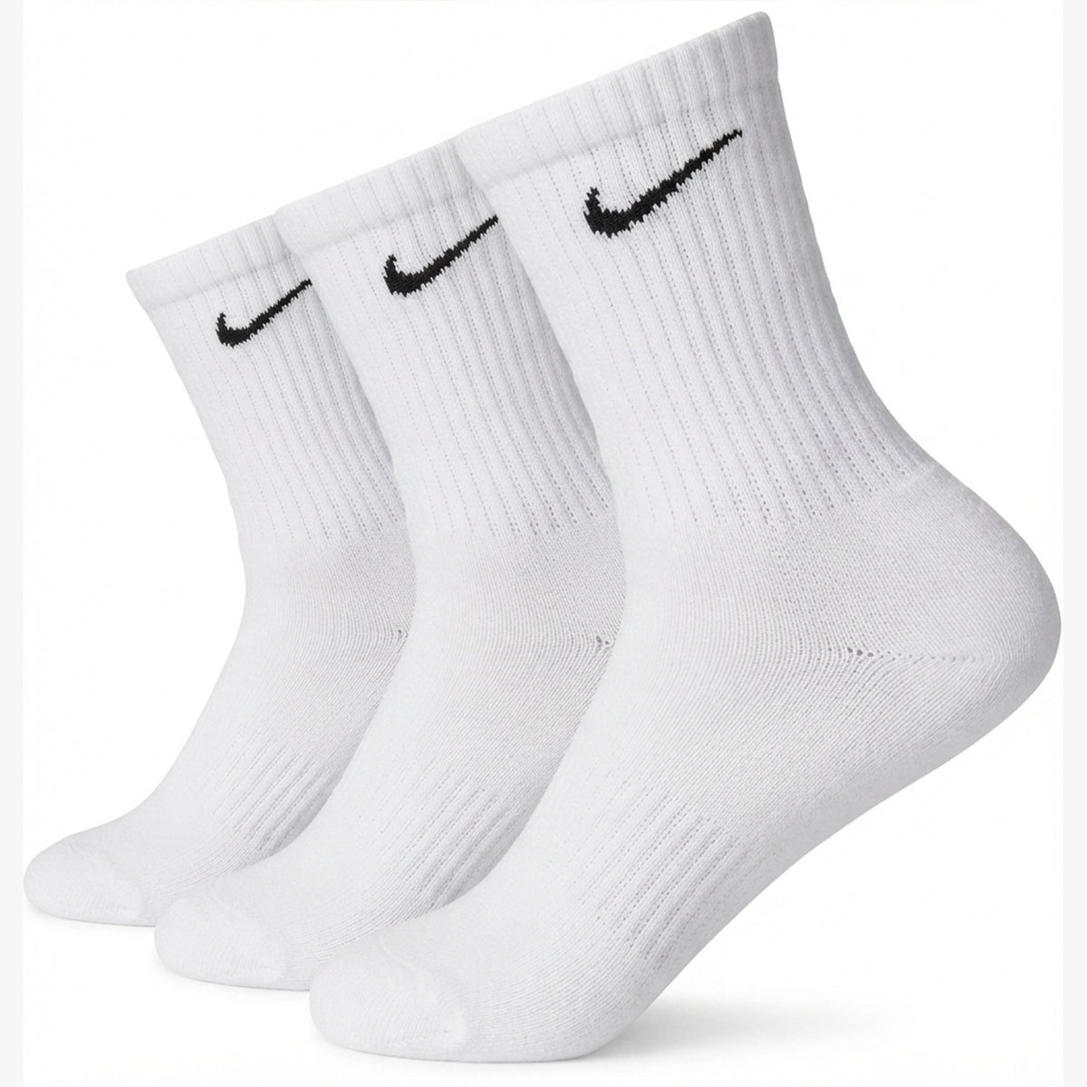 Nike Everyday Crew Socks for Men,3 pairs, Size L - White