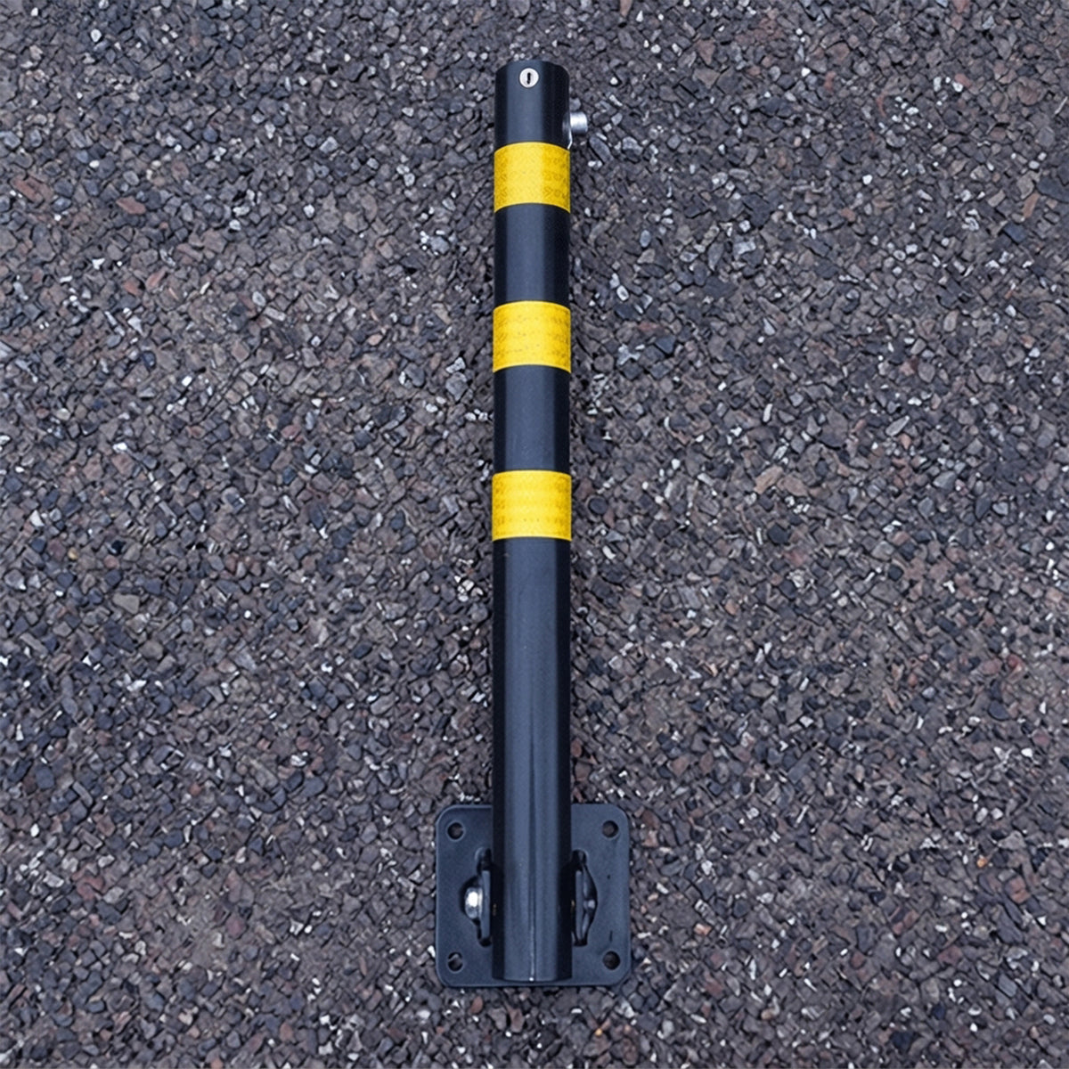 Share Home Shop Driveways Folding Fold Down Parking Post With Lock Black/yellow