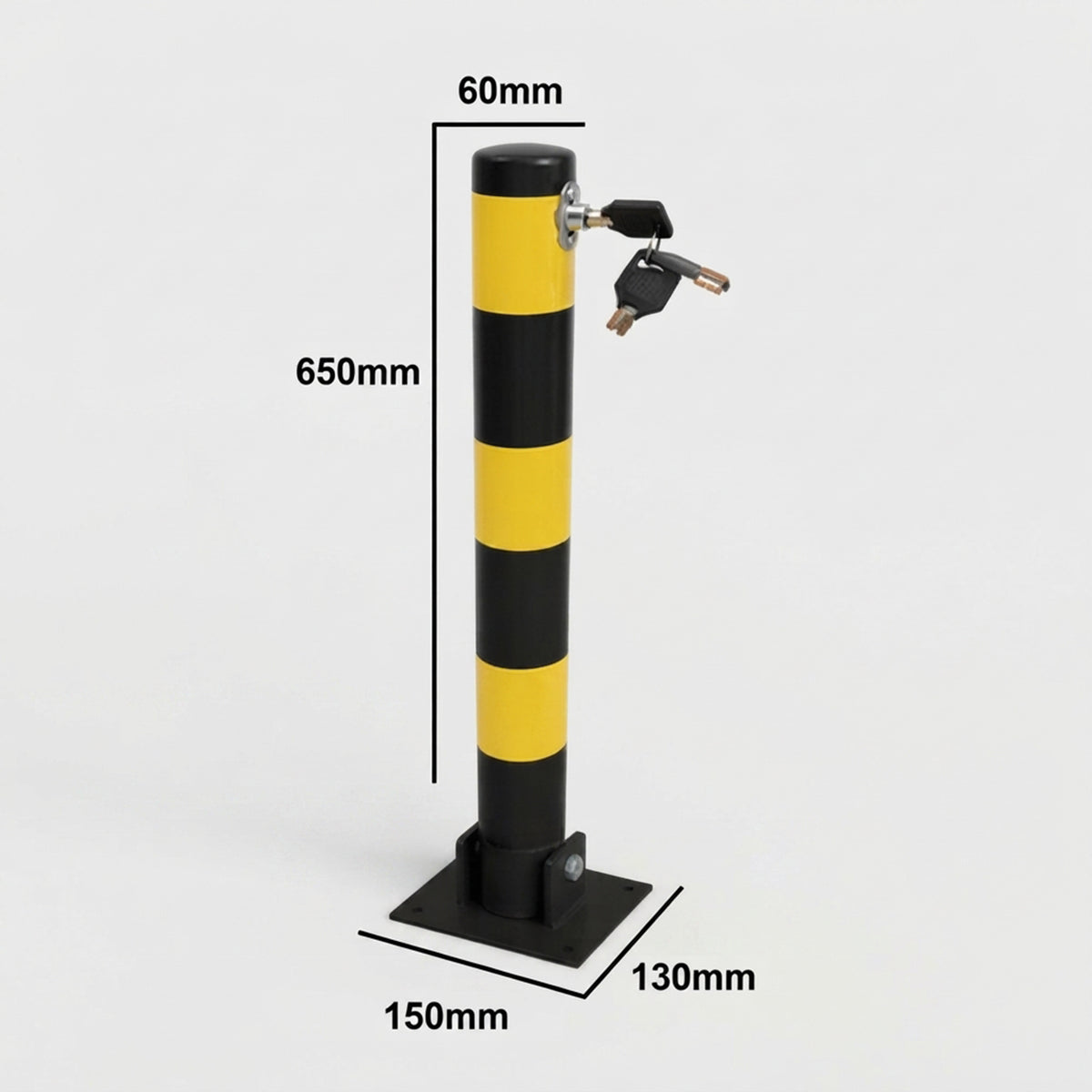 Share Home Shop Driveways Folding Fold Down Parking Post With Lock Black/yellow