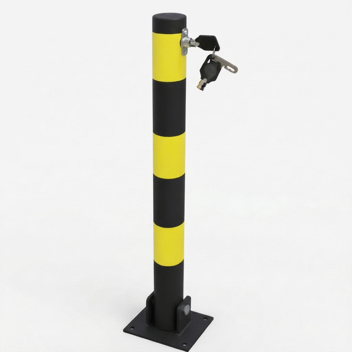 Share Home Shop Driveways Folding Fold Down Parking Post With Lock Black/yellow