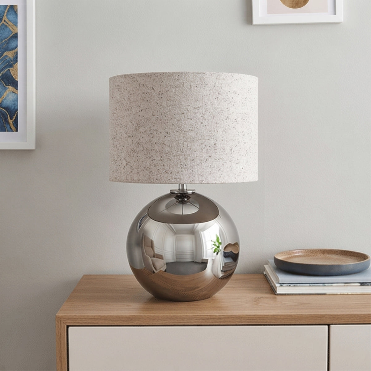 Share Lola Tablel Lamp/Stain Nickel Smoked