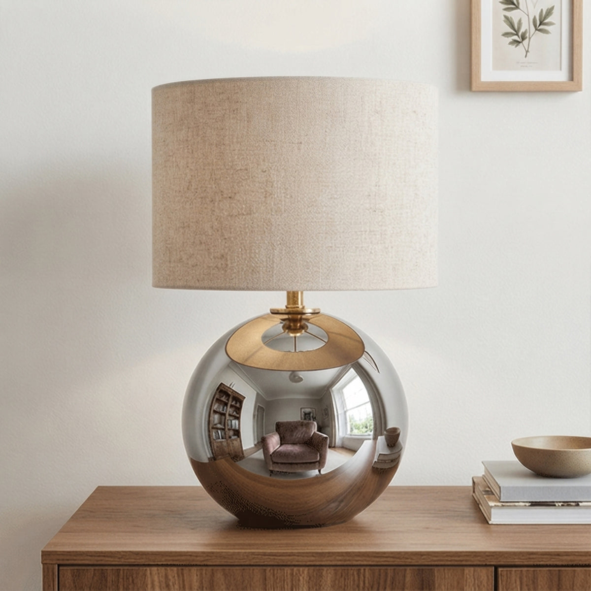Share Lola Tablel Lamp/Stain Nickel Smoked