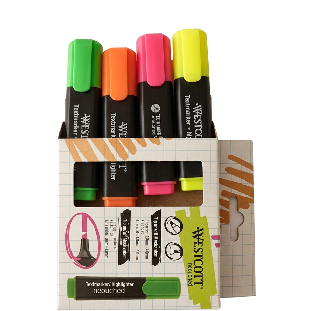 Share westcott,Highlighter,Text marker,4pcs,