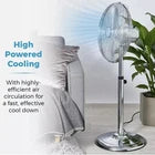 18” Pedestal Standing Floor Fan Chrome Metal Oscillation Electric 3-Speed