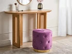 Beliani Pouffe CARROLLTON Velvet Purple Cushion Stool