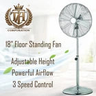 Standing Floor Fan Copper Metal Oscillation Electric 3-Speed 18 Inch No Sound.