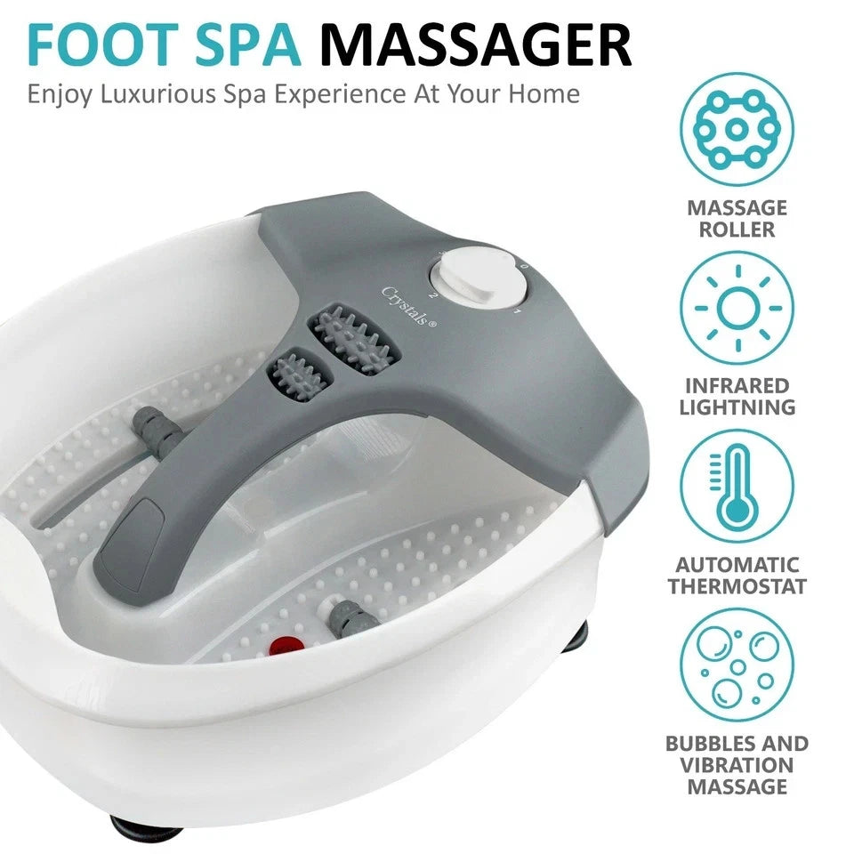 DENNY Foot Spa & Massager Pedicure Bath with Electric Temp Controller Heater,